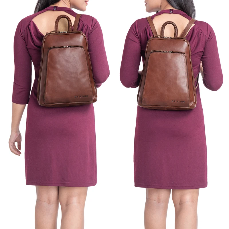 "Martha" Lederrucksack Frauen Vintage