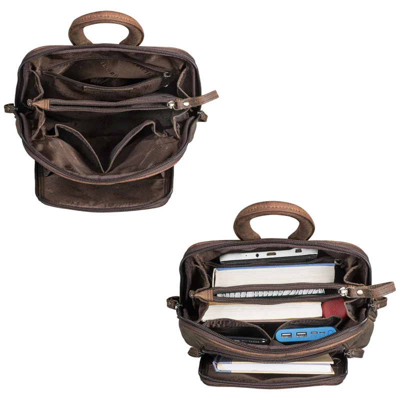 "Martha" Lederrucksack Frauen Vintage
