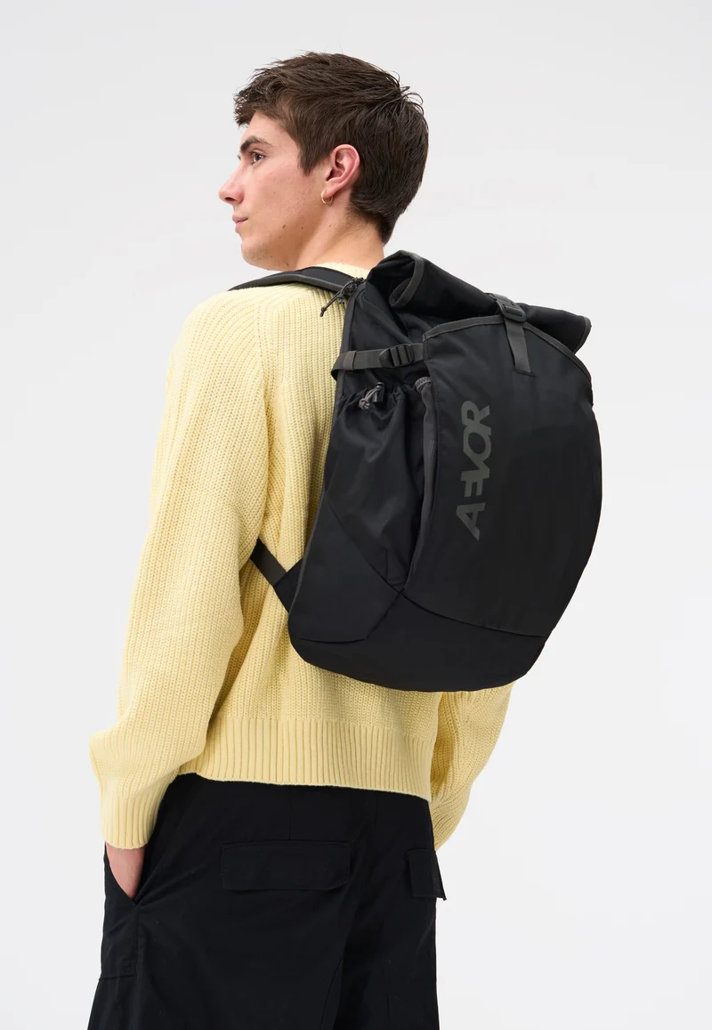 Roll Pack Black Charcoal - Rolltop Rucksack