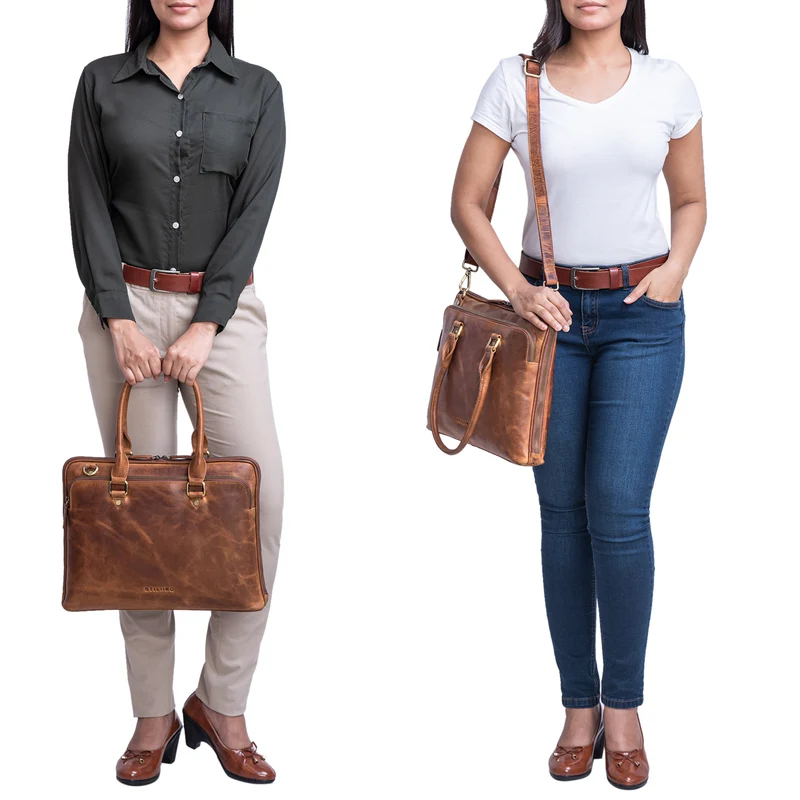 "Joanna" Laptoptasche Damen Elegant Leder