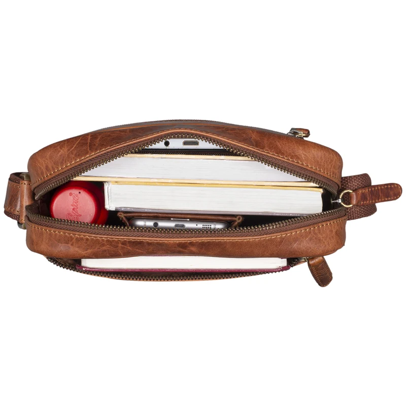 "Craig" Herren Schultertasche klein Leder