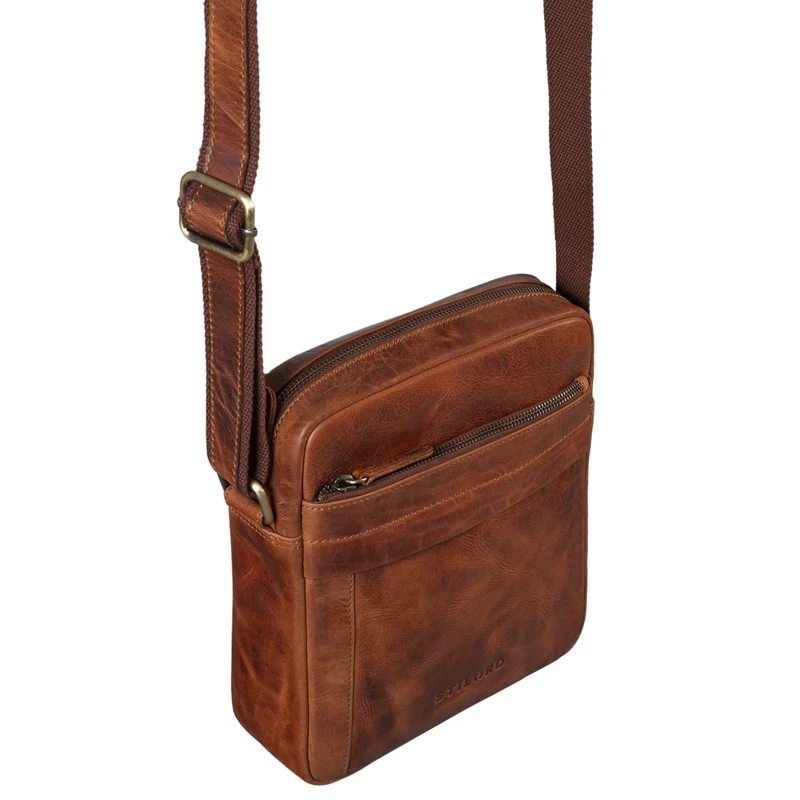 "Craig" Herren Schultertasche klein Leder