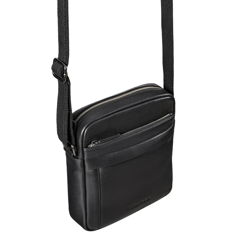 "Craig" Herren Schultertasche klein Leder