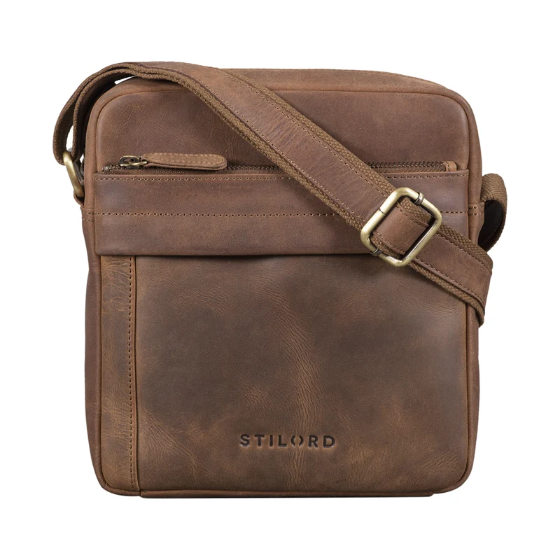 "Craig" Herren Schultertasche klein Leder