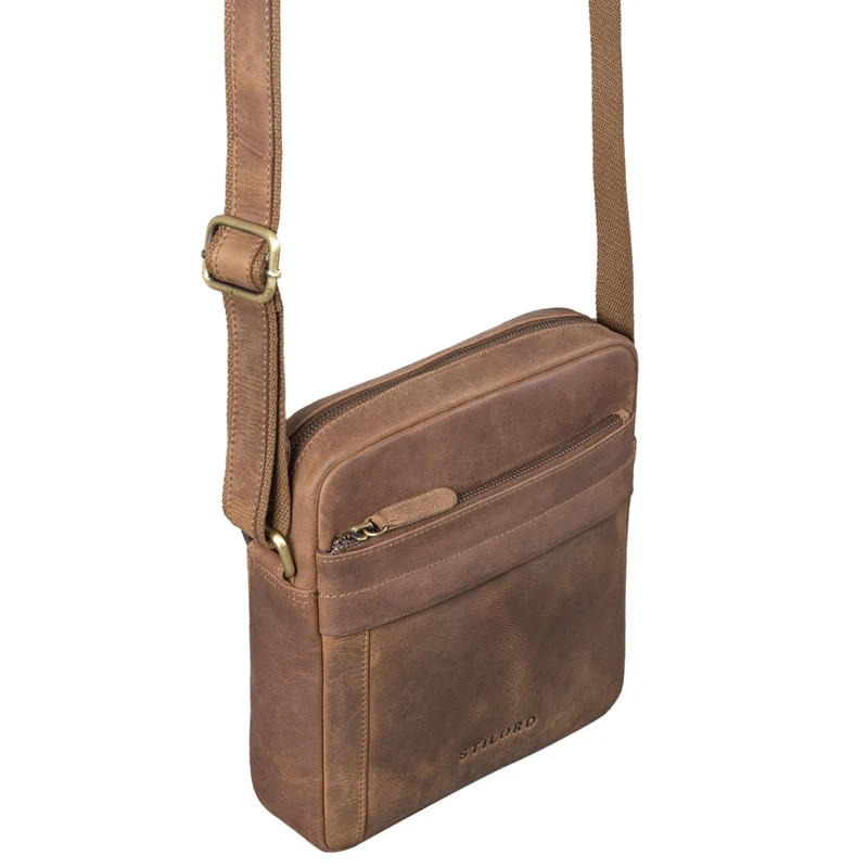 "Craig" Herren Schultertasche klein Leder