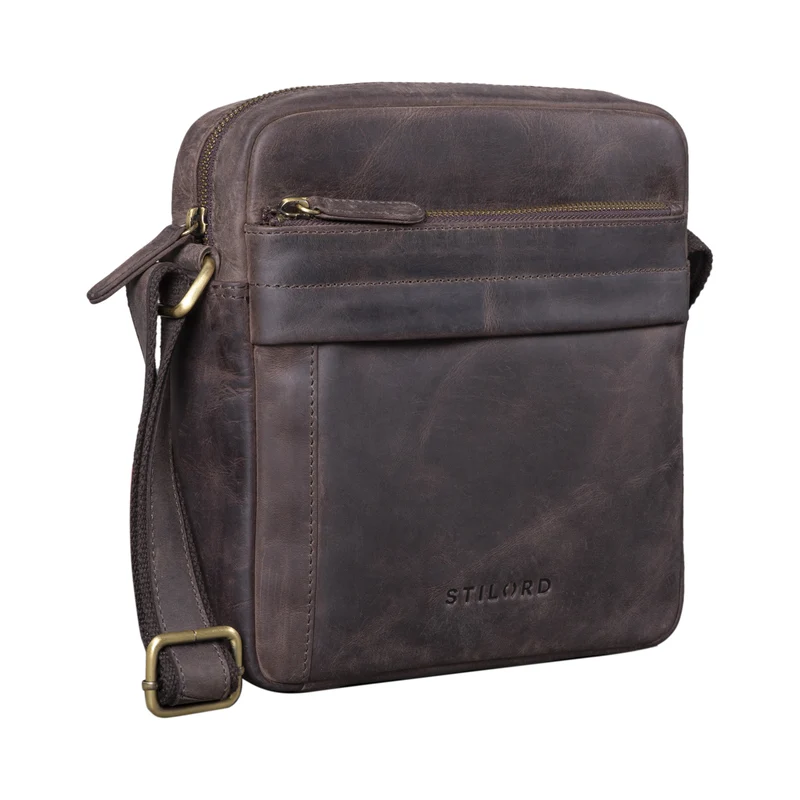 "Craig" Herren Schultertasche klein Leder