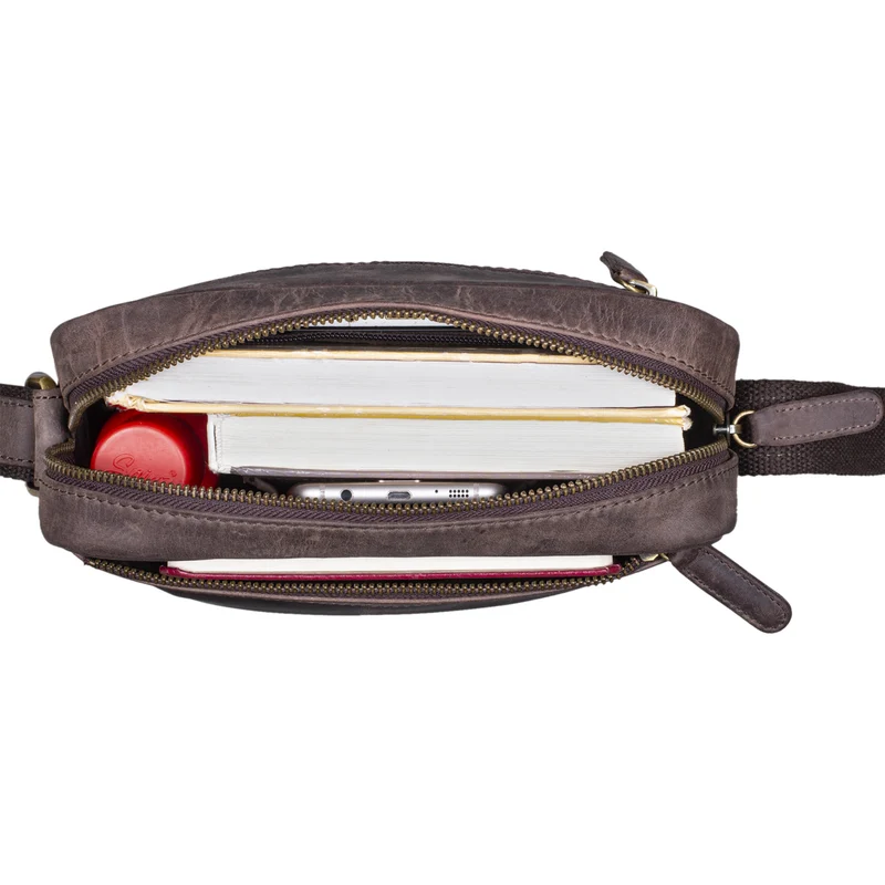 "Craig" Herren Schultertasche klein Leder