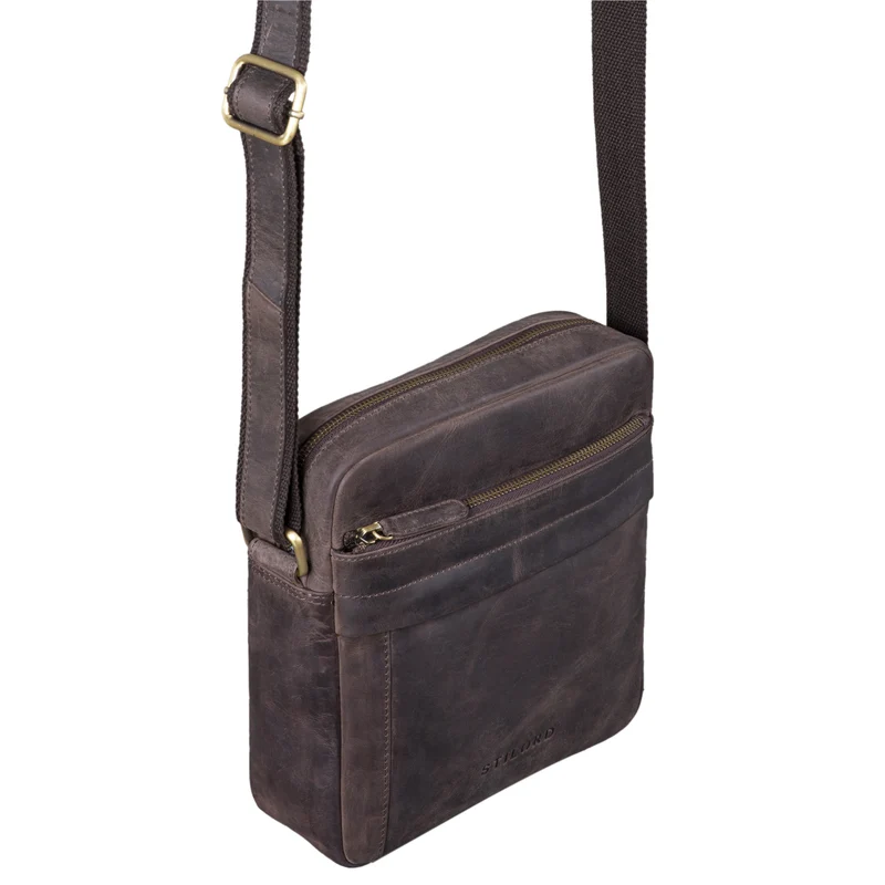 "Craig" Herren Schultertasche klein Leder