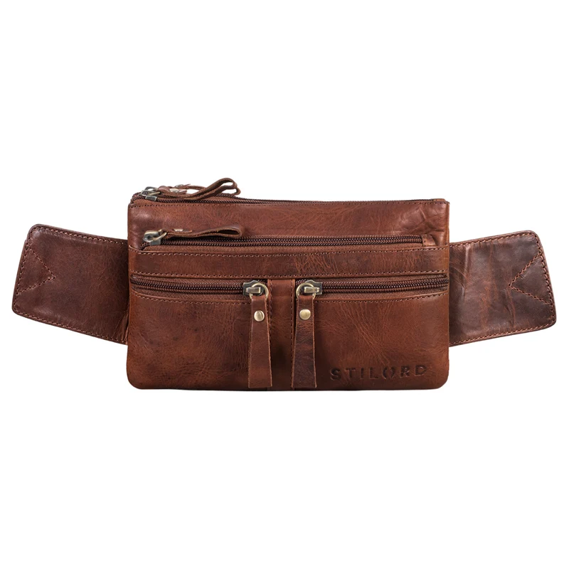 "Damian" Große Bauchtasche Gürteltasche Leder Vintage Damen und Herren