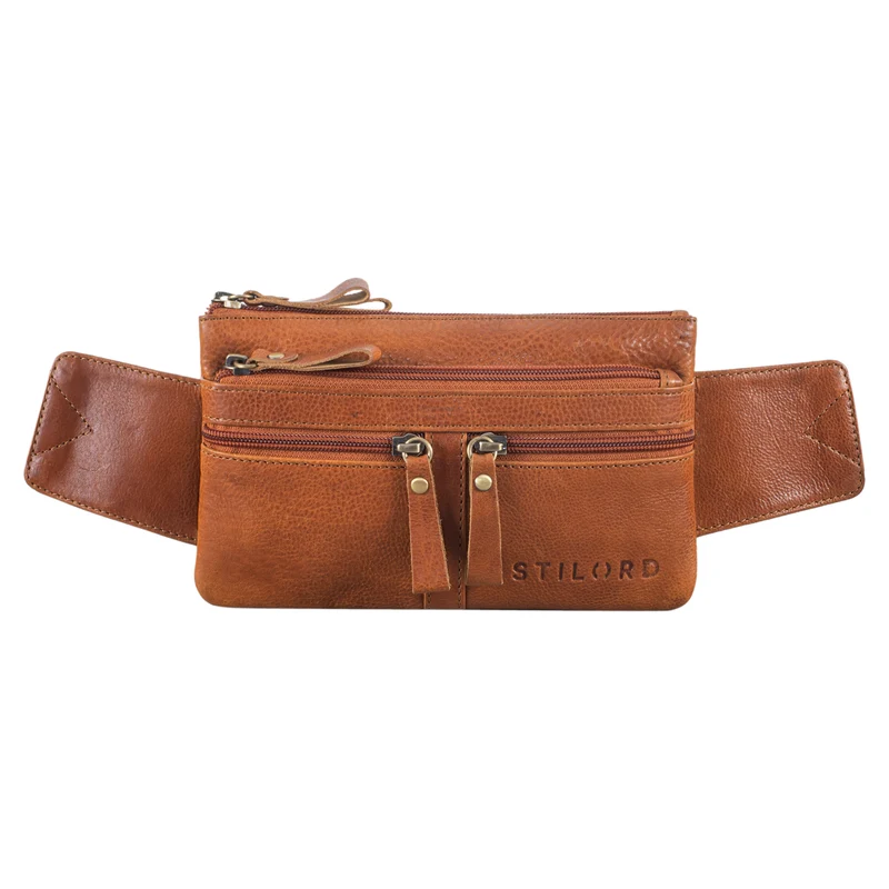 "Damian" Große Bauchtasche Gürteltasche Leder Vintage Damen und Herren
