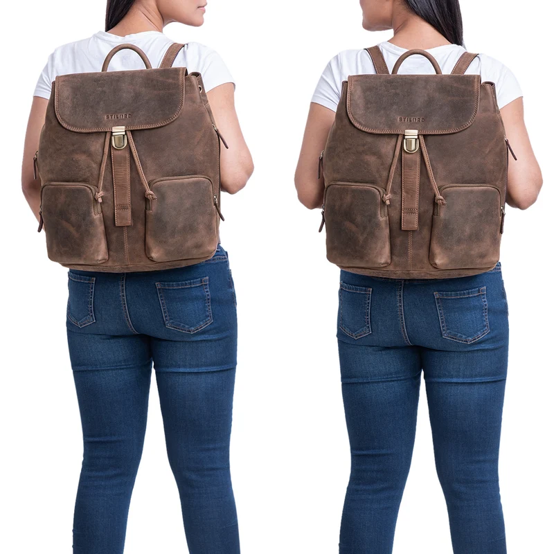 “Sidney” Leder Businessrucksack Damen