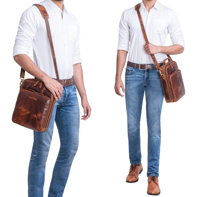 STILORD "Can" Männer Tasche Leder groß 13,3 Zoll