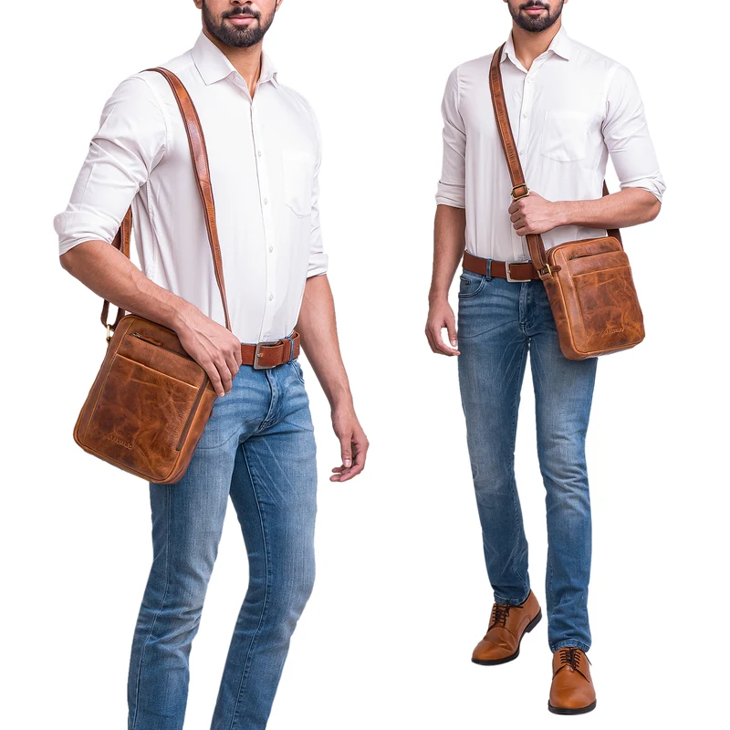 "River" Umhängetasche Schultertasche Leder