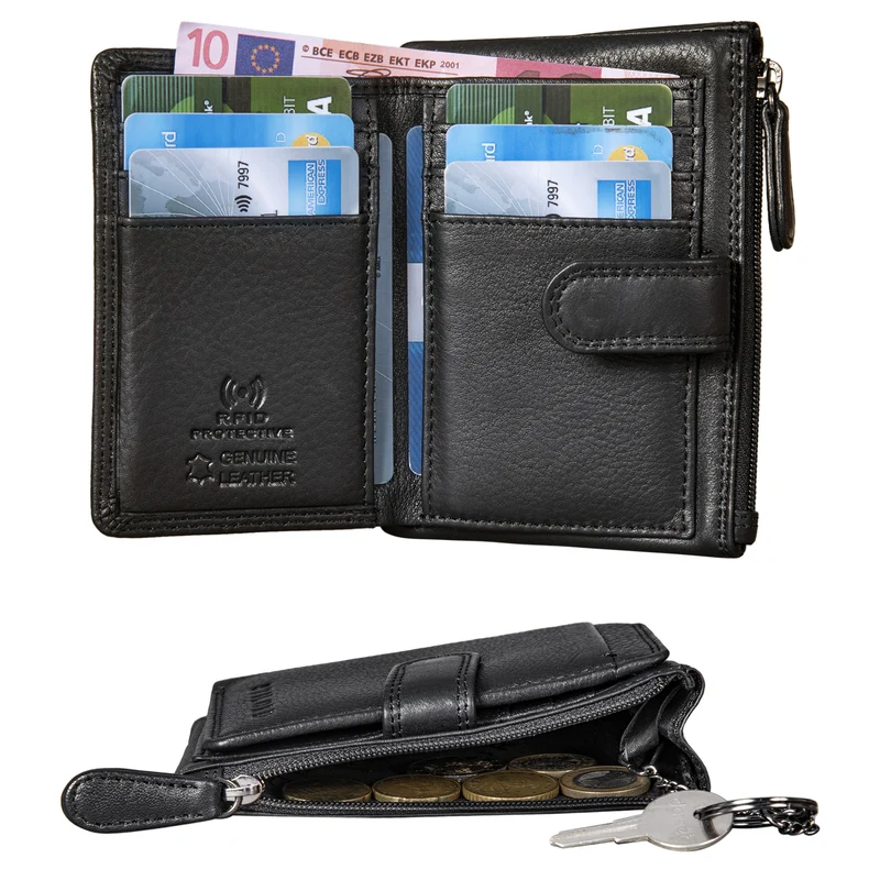 "Garrett" 2-in-1 Geldbörse und Schlüsseltasche Echtleder für Damen und Herren