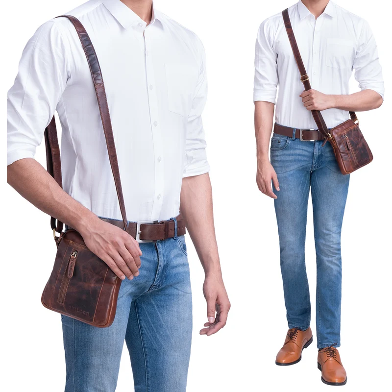 STILORD "Emerson" Kleine Herrentasche Leder