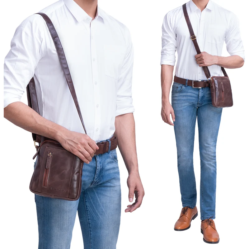 STILORD "Emerson" Kleine Herrentasche Leder