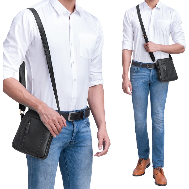 STILORD "Emerson" Kleine Herrentasche Leder