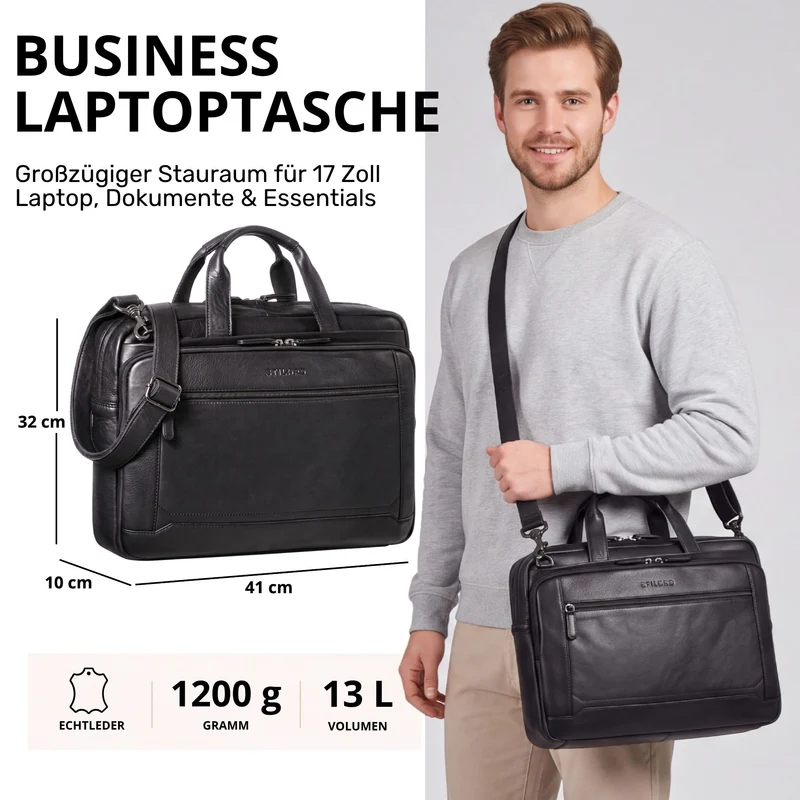 "Antoine" Vintage Ledertasche Business