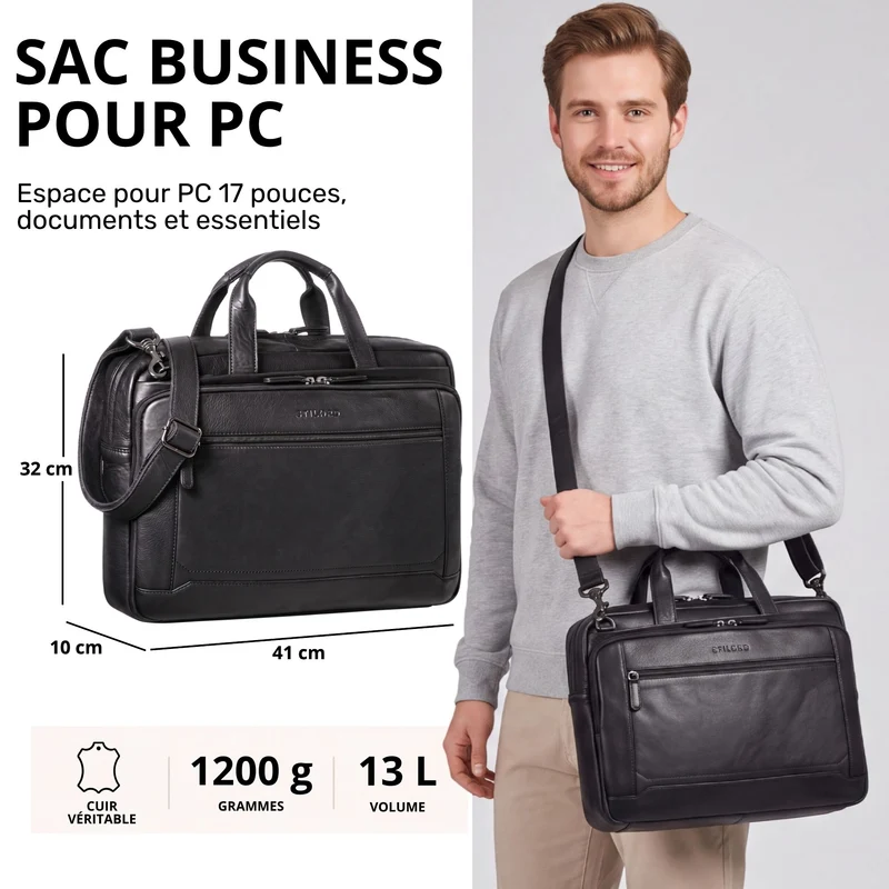 "Antoine" Vintage Ledertasche Business