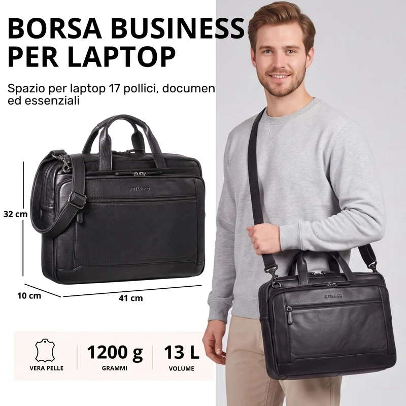 "Antoine" Vintage Ledertasche Business