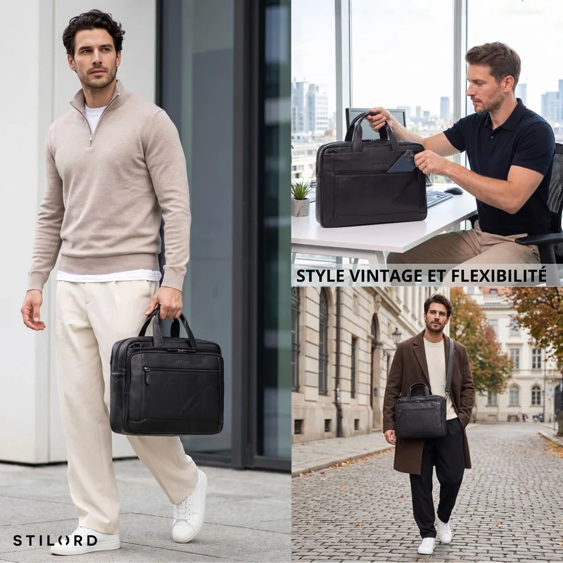 "Antoine" Vintage Ledertasche Business