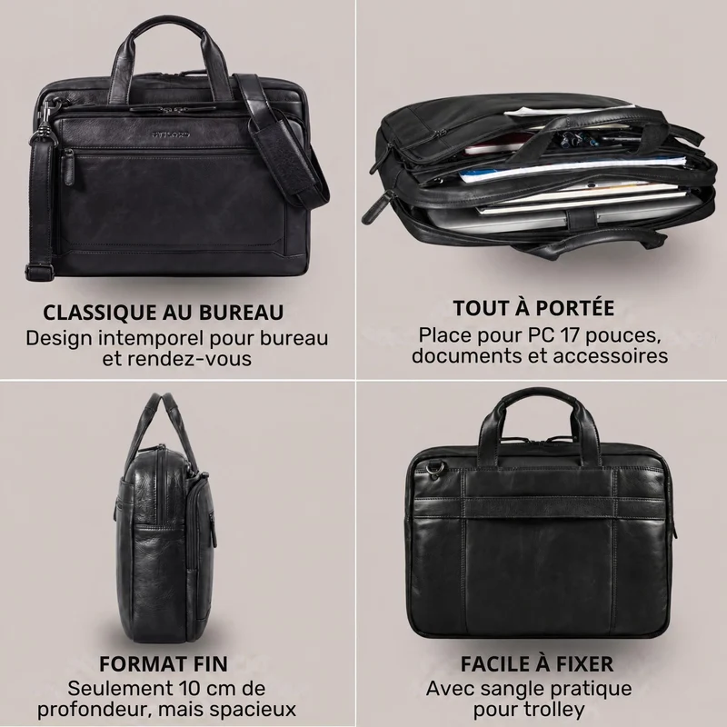 "Antoine" Vintage Ledertasche Business