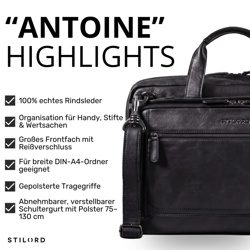 "Antoine" Vintage Ledertasche Business