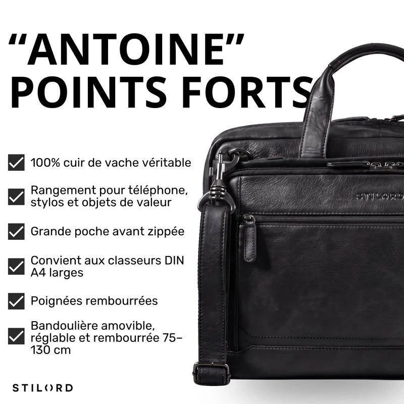 "Antoine" Vintage Ledertasche Business
