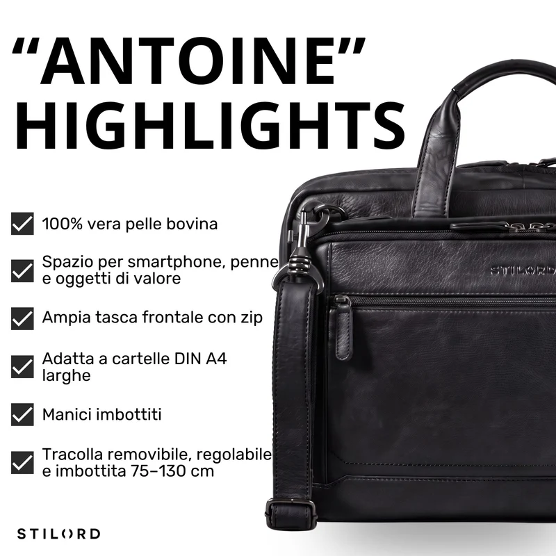 "Antoine" Vintage Ledertasche Business