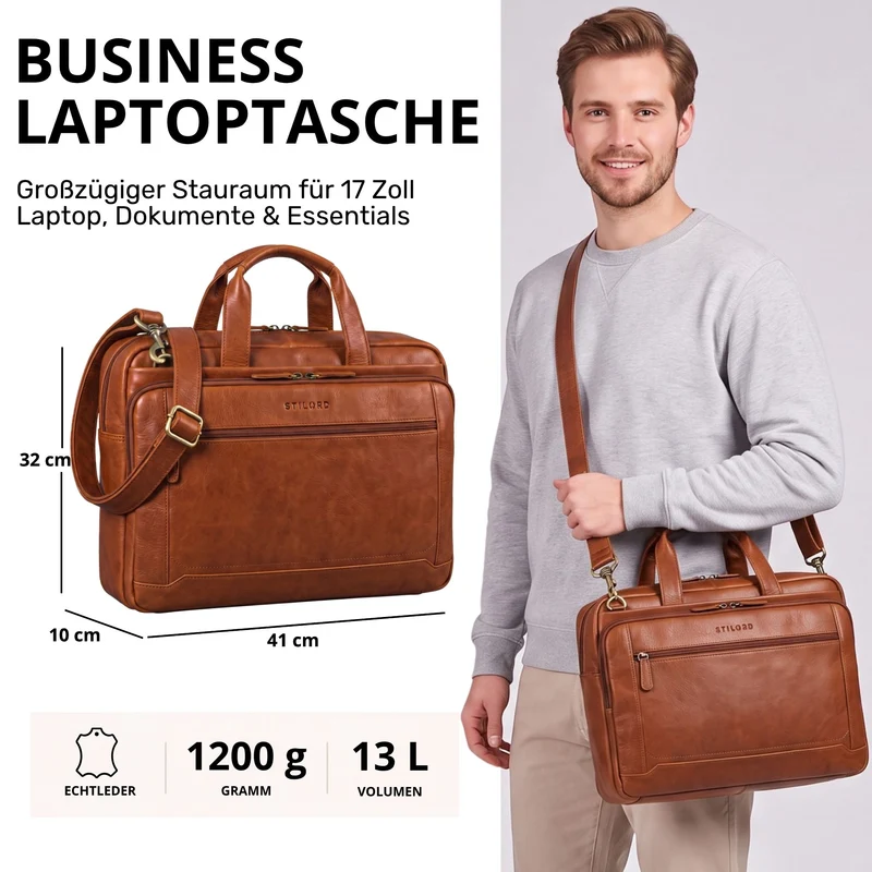 "Antoine" Vintage Ledertasche Business