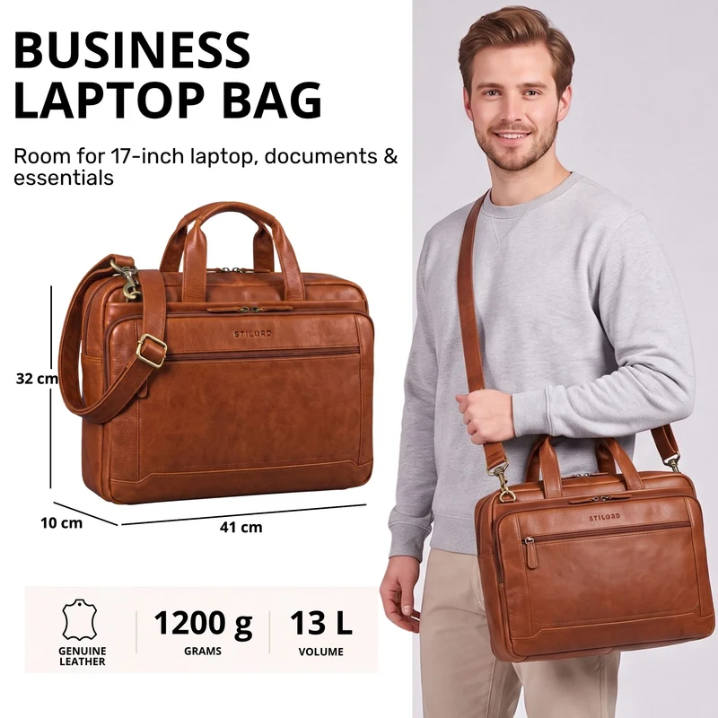 "Antoine" Vintage Ledertasche Business