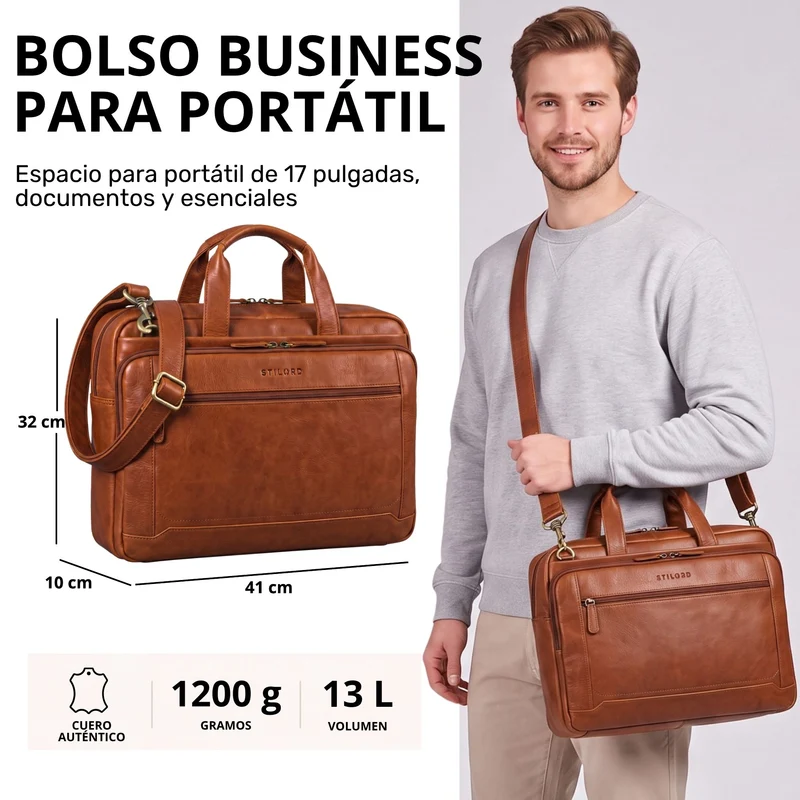 "Antoine" Vintage Ledertasche Business