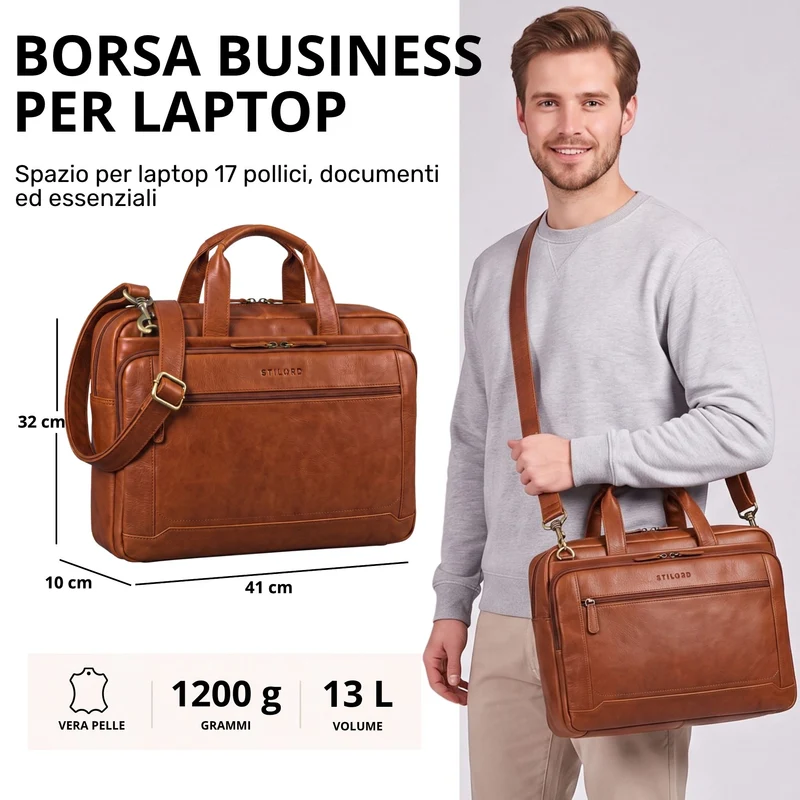 "Antoine" Vintage Ledertasche Business