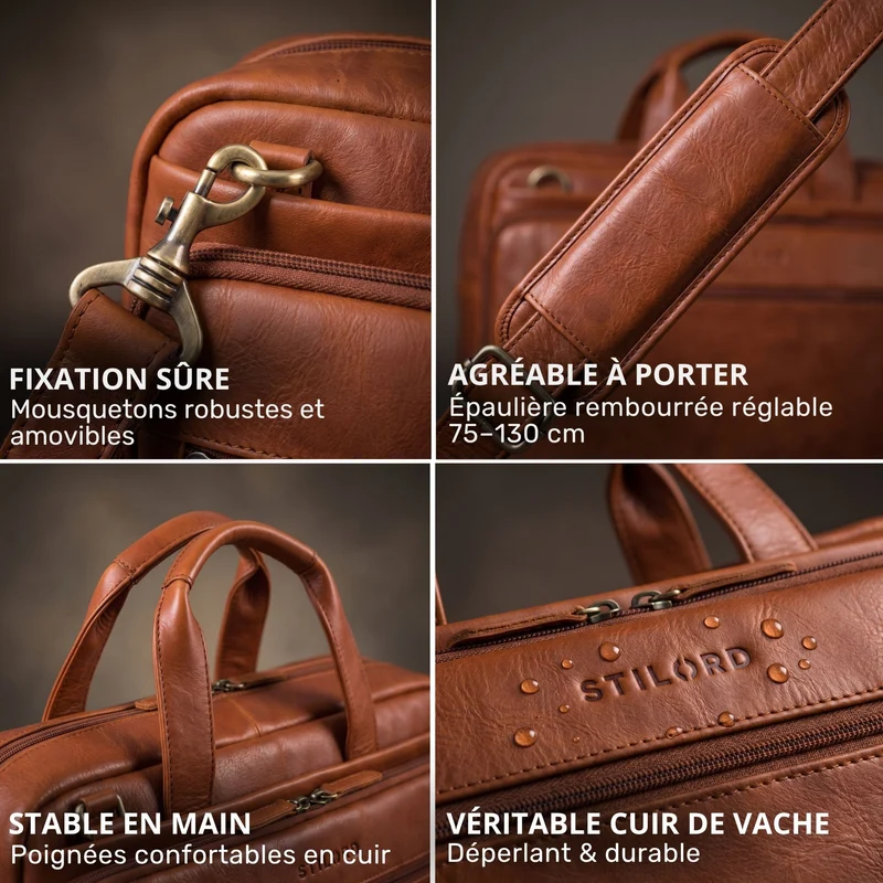 "Antoine" Vintage Ledertasche Business