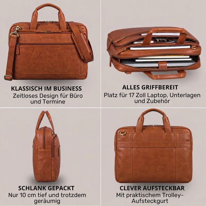 "Antoine" Vintage Ledertasche Business
