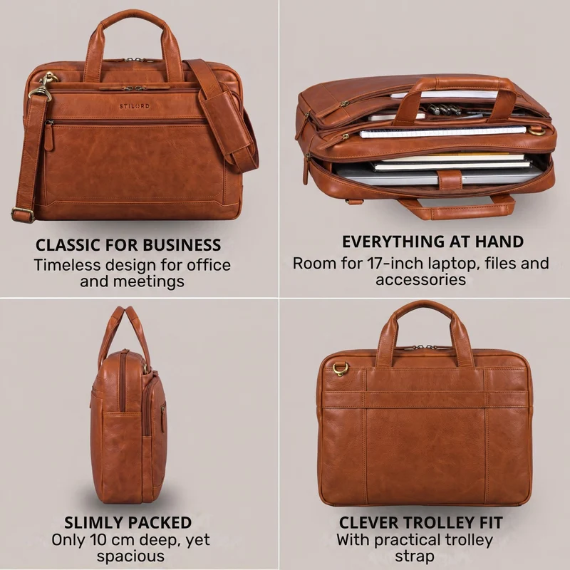 "Antoine" Vintage Ledertasche Business