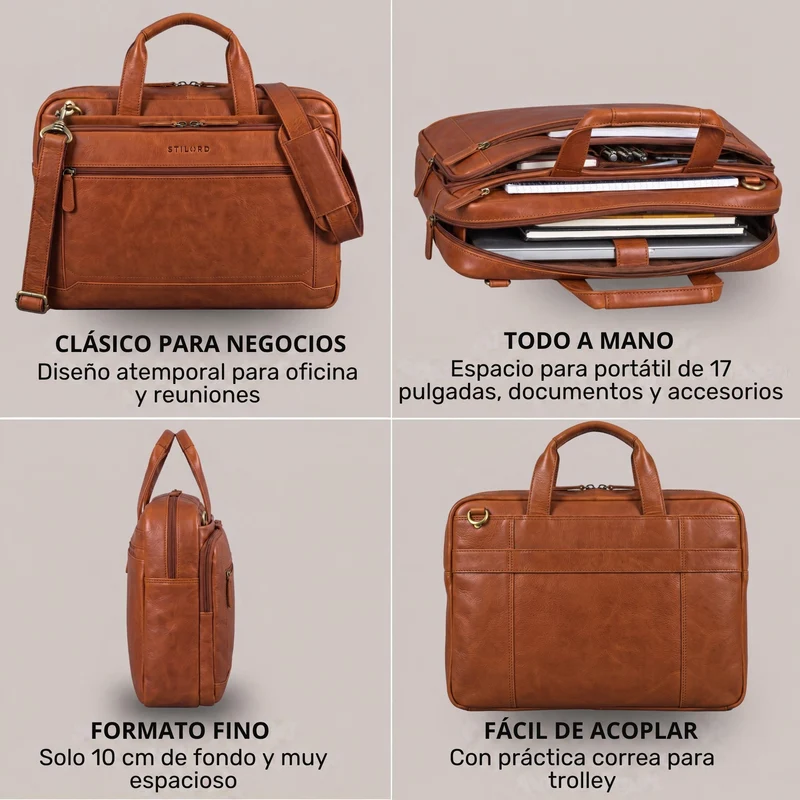 "Antoine" Vintage Ledertasche Business