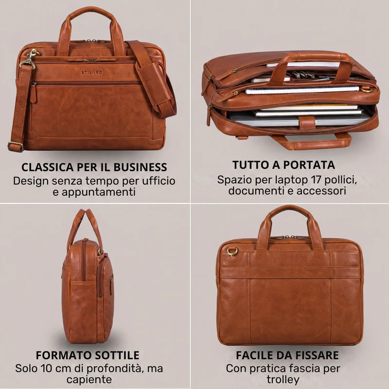 "Antoine" Vintage Ledertasche Business