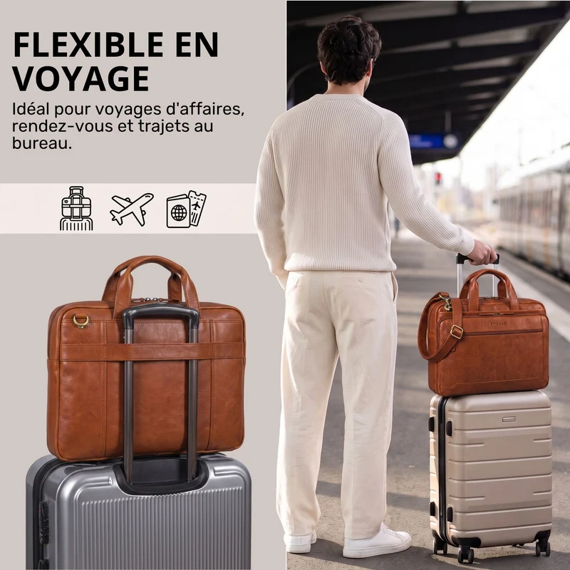 "Antoine" Vintage Ledertasche Business