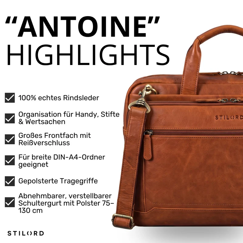 "Antoine" Vintage Ledertasche Business