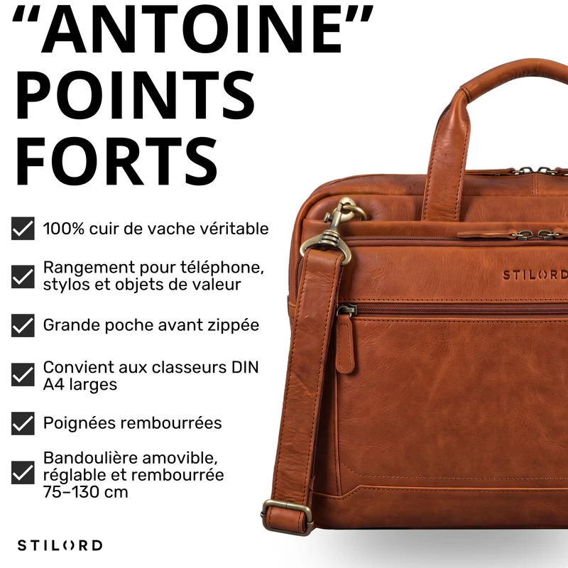 "Antoine" Vintage Ledertasche Business