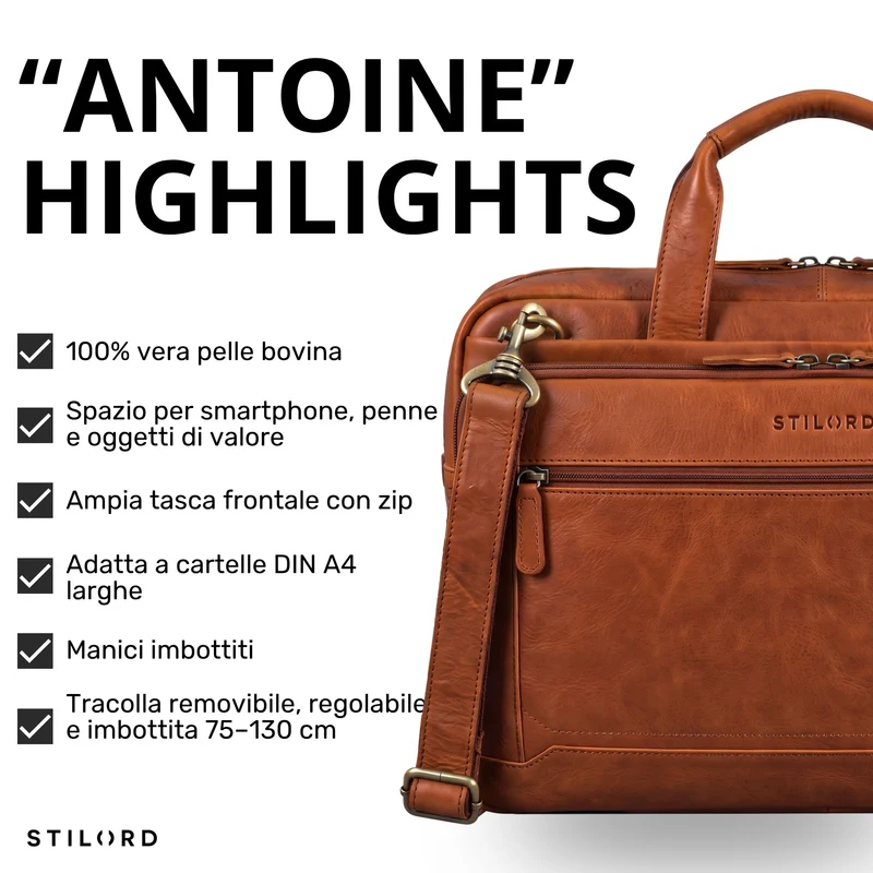 "Antoine" Vintage Ledertasche Business