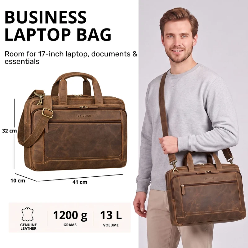 "Antoine" Vintage Ledertasche Business