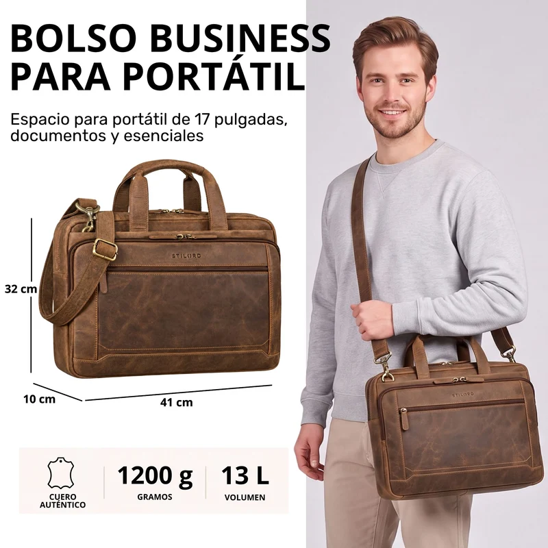 "Antoine" Vintage Ledertasche Business