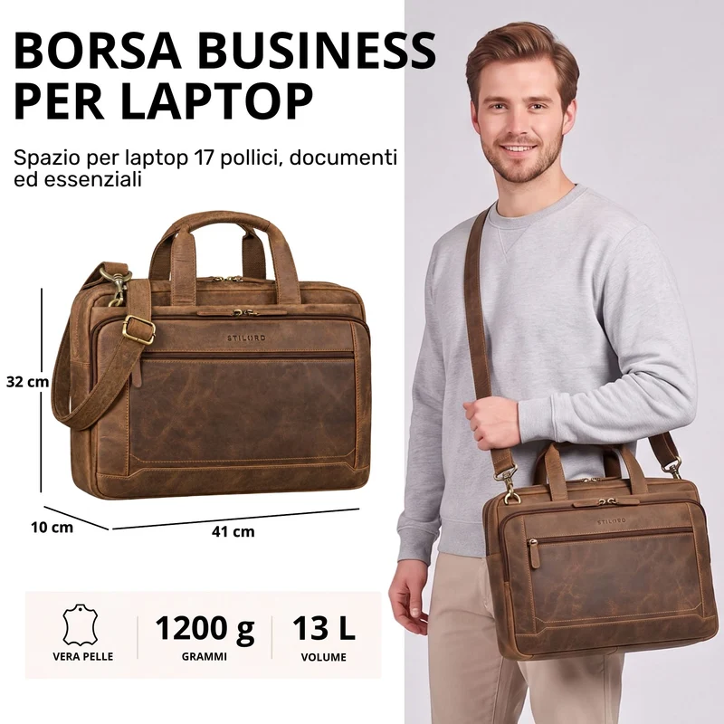 "Antoine" Vintage Ledertasche Business
