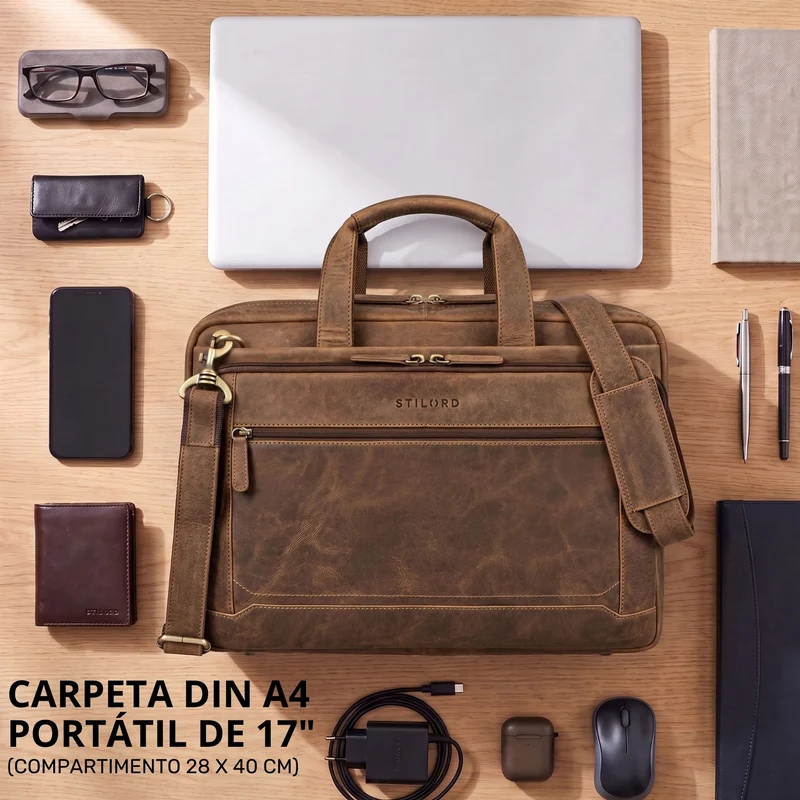 "Antoine" Vintage Ledertasche Business
