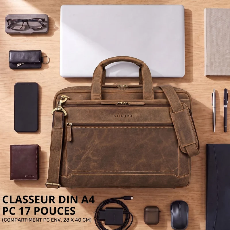 "Antoine" Vintage Ledertasche Business