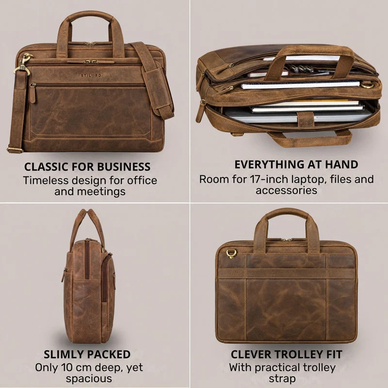 "Antoine" Vintage Ledertasche Business