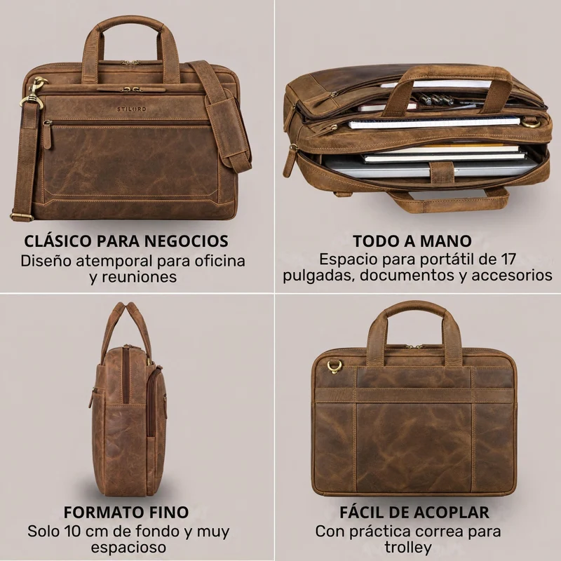 "Antoine" Vintage Ledertasche Business