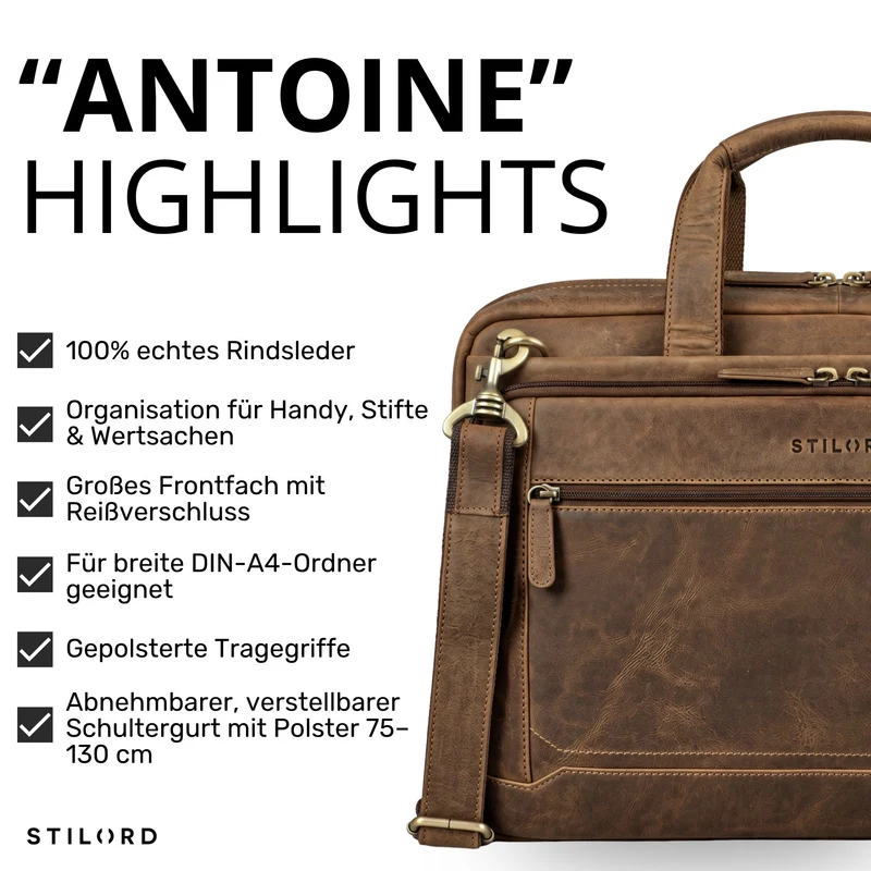 "Antoine" Vintage Ledertasche Business